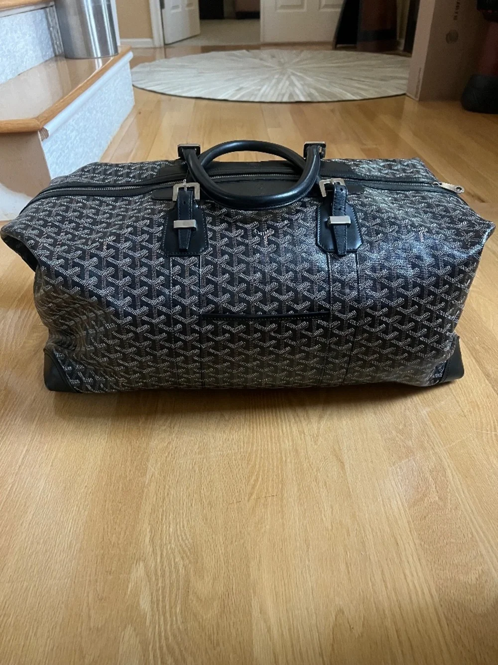 Authentic Goyard Boeing 55 Duffle Travel Bag Black | Weekend Bag Made in France